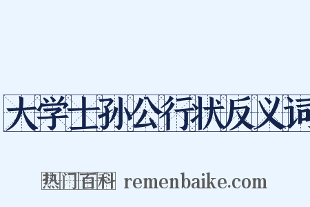 大学士孙公行状反义词是什么意思的图片